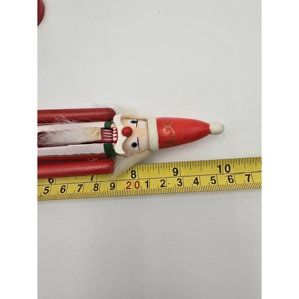 Set of 2 Skinny Wooden Santa Nutcrackers 10‎ inches Christmas Figurines